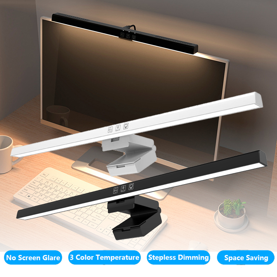 Desk Setup Modern - 50 センチメートルコンピュータモニターライトバースクリーンハンギングライト無段階調光 USB デスクランプ研究読書灯テーブルモニターランプ