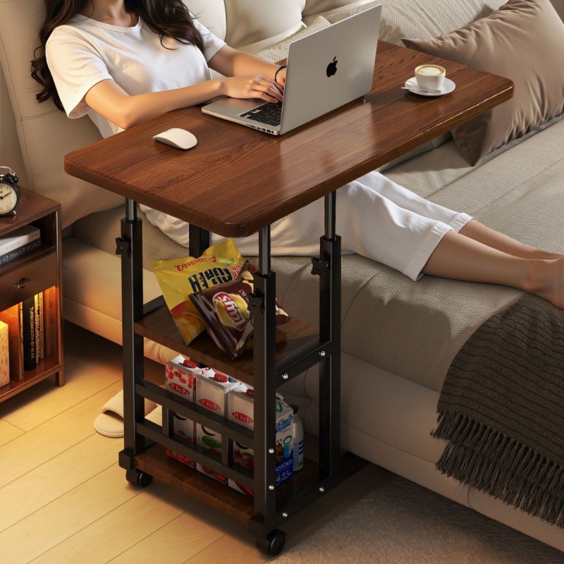 Desk Setup Maker - 可動式リフティングベッドサイドテーブルベッドサイド小さなテーブル読書机コンピュータデスク便利な省スペースラップトップテーブル新到着