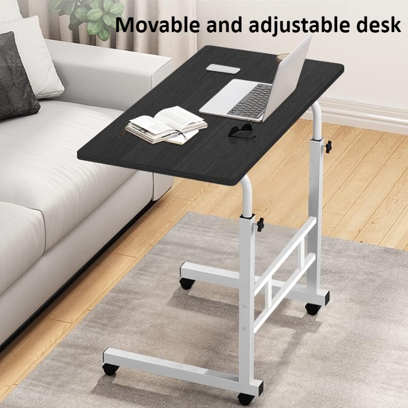 Desk Setup Maker - ユニバーサルホイール付きベッドサイドデスク,特大テーブル,高さ調節可能,大型ノートパソコン,学生用ポータブルスタディデスク