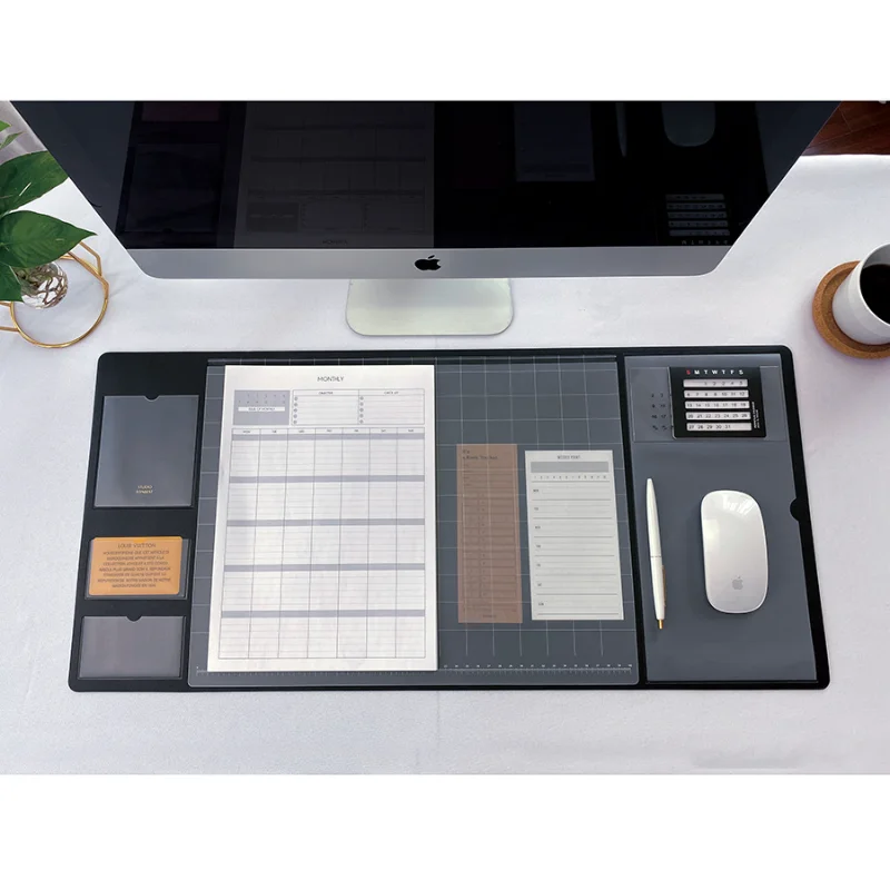Desk Pad Leather Large - ポータブルメモパッド大型マウスパッドゲーム用防水滑り止めマウスパッドPUレザースエードデスクマットコンピュータキーボードテーブルマット