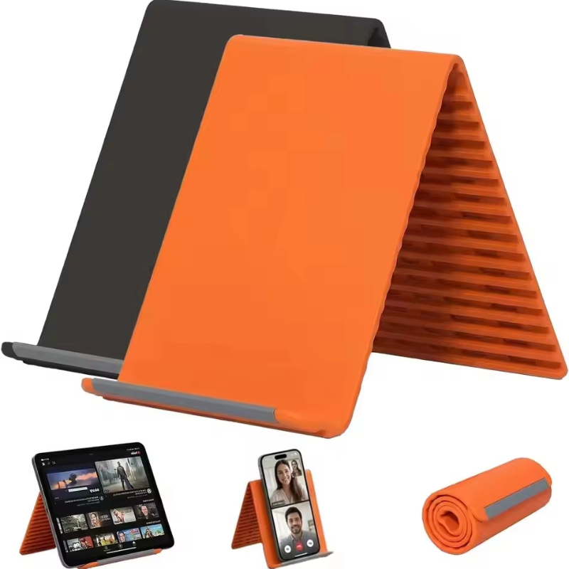 Desk Setup Stand - 2026 ポータブルシリコン製携帯電話ホルダー レイジーブラケット クリエイティブなフレキシブル折りたたみ式 多角度調整可能タブレットデスクトップスタンド