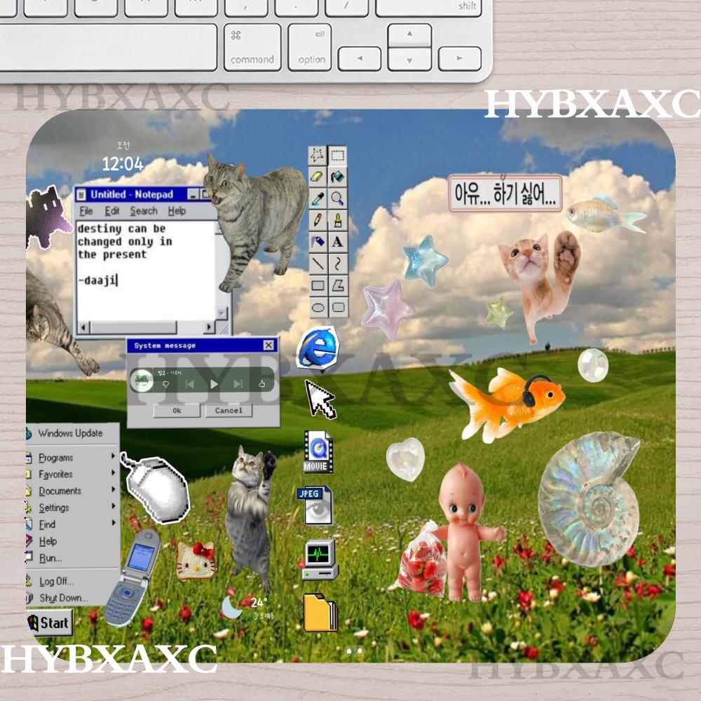Work Desk Home Setup - HYBXAXC 面白い動物のミームがプリントされたマウスパッド。オフィスやご自宅での使用に最適。モダンなデザインで、仕事用のデスクに合うマウスパッド。コンピュータ周辺機器。