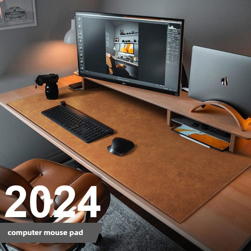 Desk Pad Leather Large - レトロマウスパッドマウスパッド大型防水ノンスリップ PU スエードデスクマットコンピュータキーボードデスクパッドマウスマットゲームアクセサリー