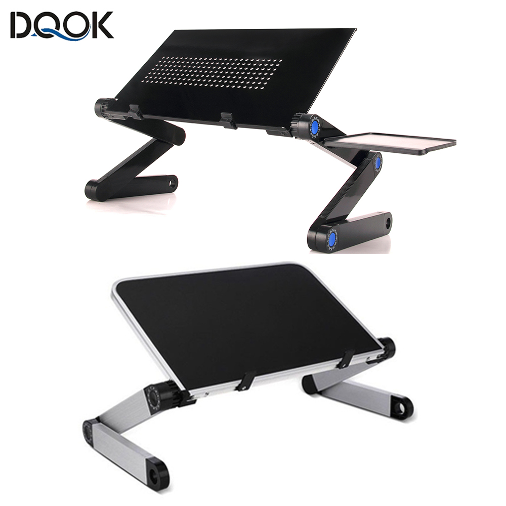 Desk Setup Maker - 調節可能なラップトップデスクスタンドポータブルアルミ人間工学に基づいたラップデスクテレビベッドソファ PC ノートブックテーブルデスクスタンドとマウスパッド