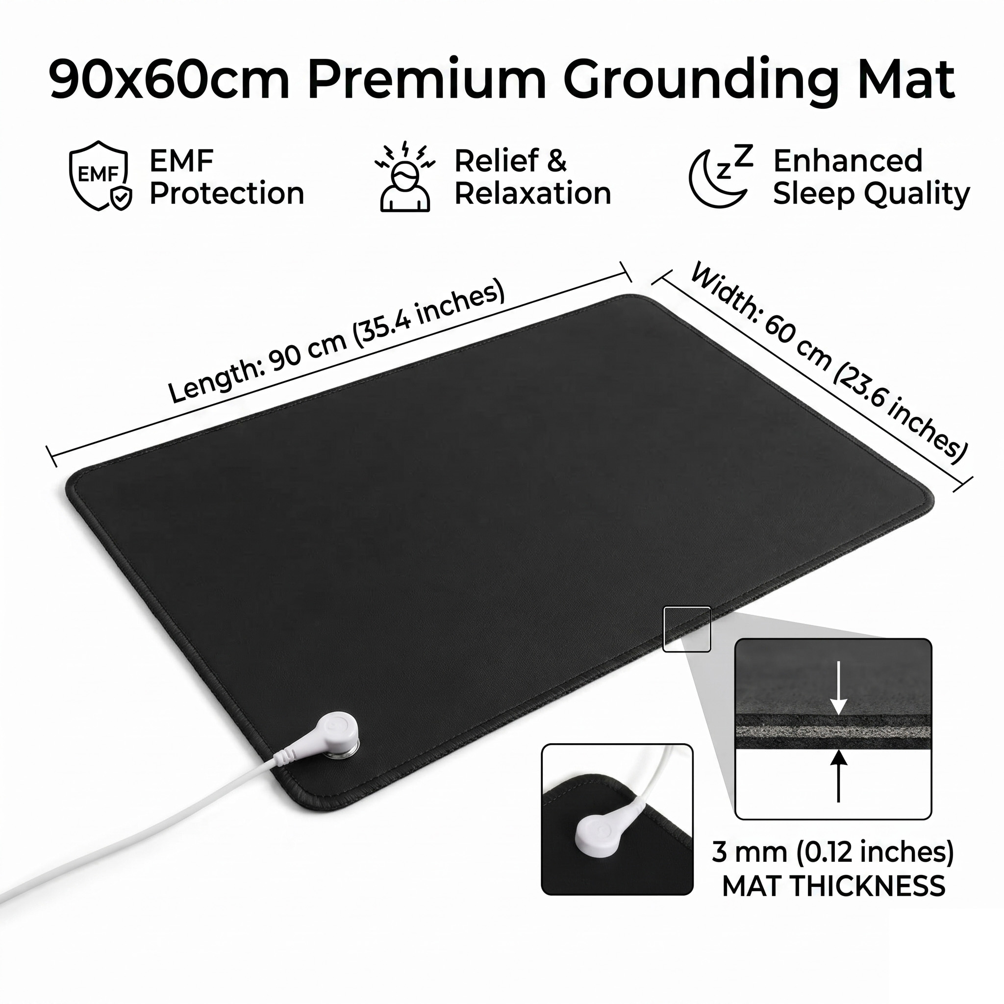 Desk Pad Leather Large - 3mm PUレザー接地マット アースパッド 静電気防止 ESD EMF保護