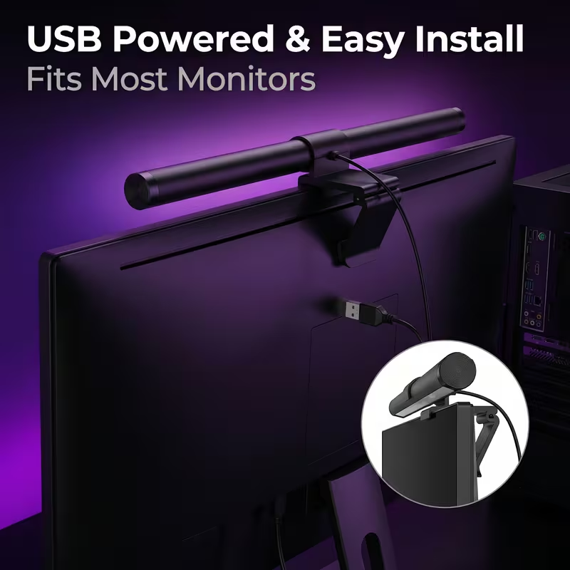 LED モニターライトバー リモコン付き モニター無段階調光 - Desk Setup Modern のレビューと価格