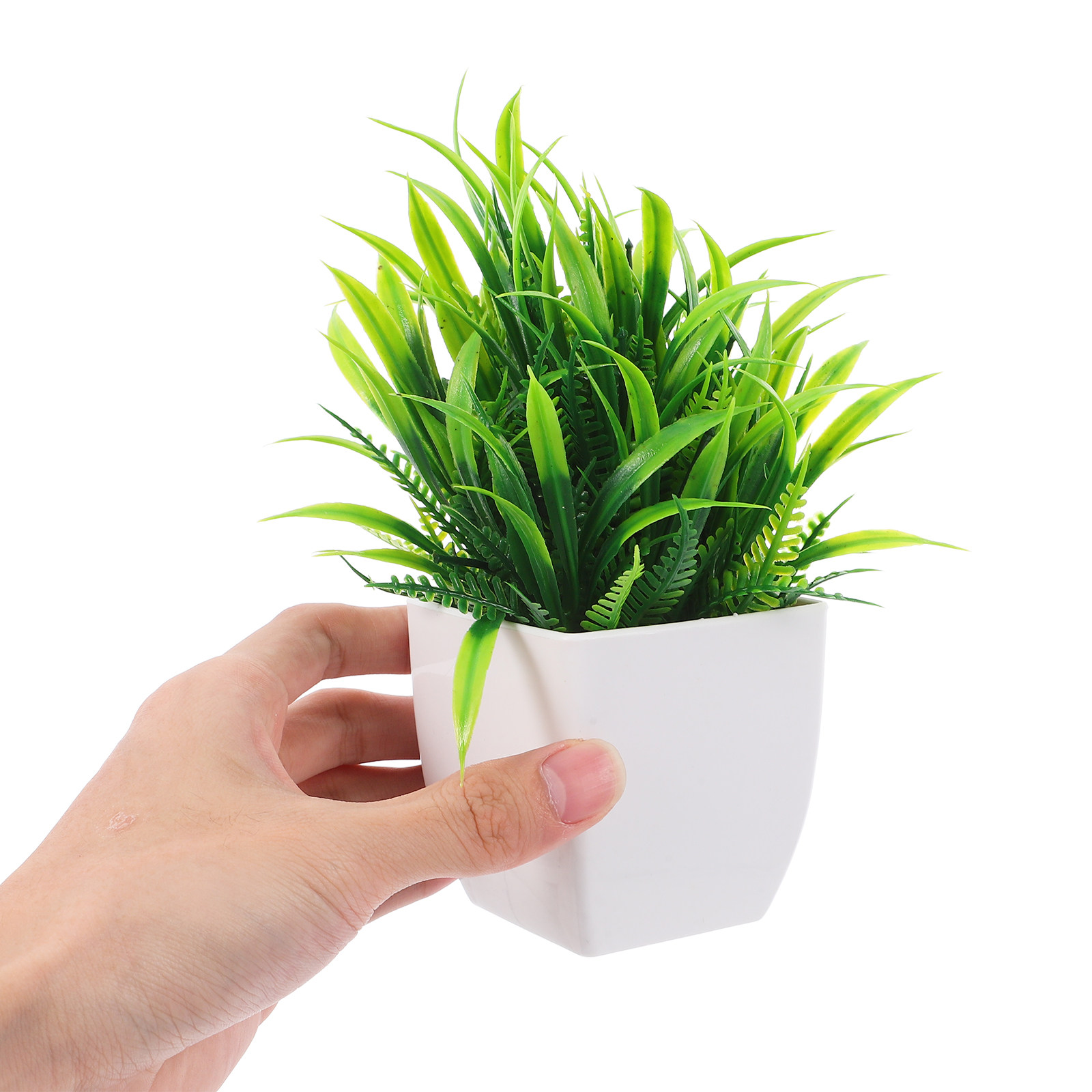 3個入り、小型の人工観葉植物。ミニサイズの造花で、ご自宅やオ - Plant Pot Small Desk のレビューと価格