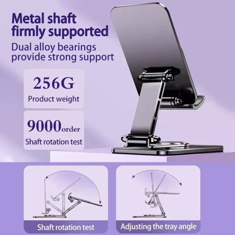 ユニバーサルメタル360 °   回転可能な電話タブレットス - Desk Setup Stand のレビューと価格