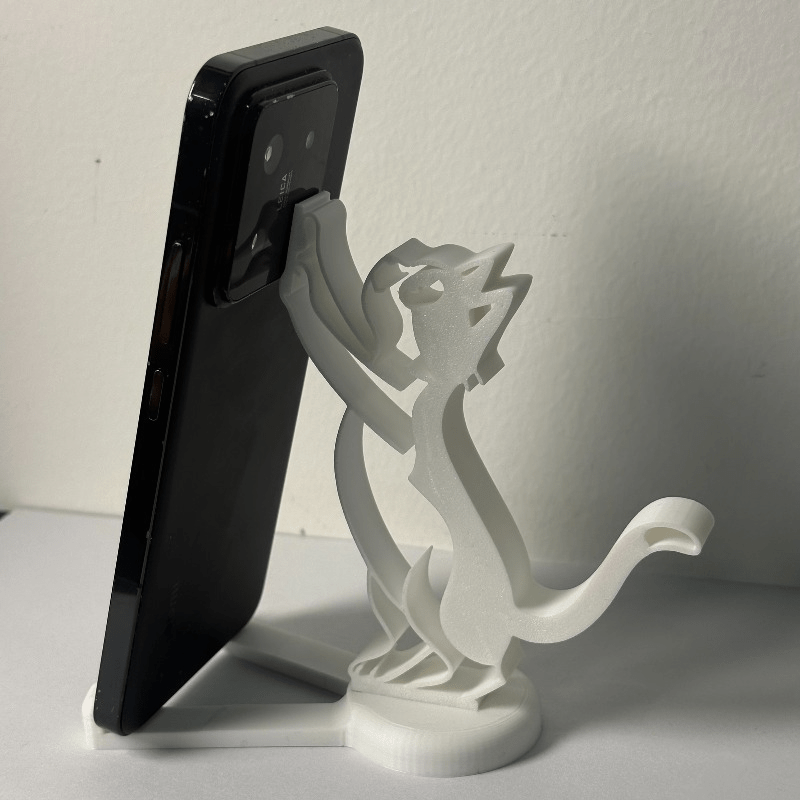 抽象的な中空ラインの猫型スマホスタンド、ミニマリストなキティ - Desk Setup Stand のレビューと価格