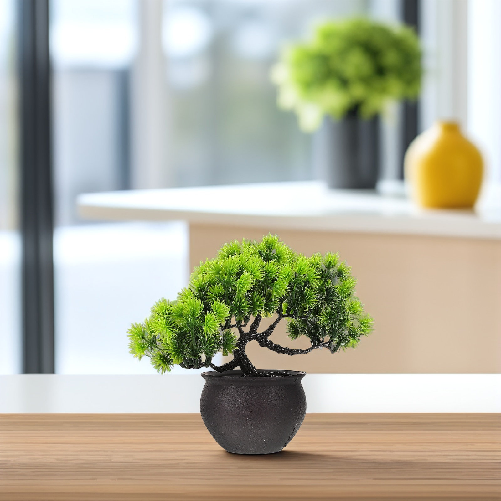 コンパクトな人工松の鉢植え、リアルなフェイク盆栽装飾、ミニ盆 - Plant Pot Small Desk のレビューと価格