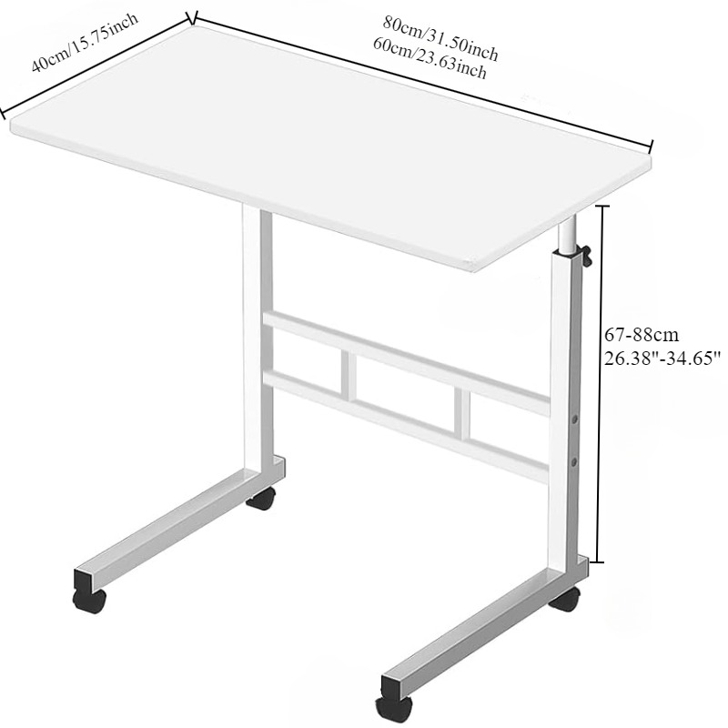 ユニバーサルホイール付きベッドサイドデスク,特大テーブル,高 - Desk Setup Maker のレビューと価格