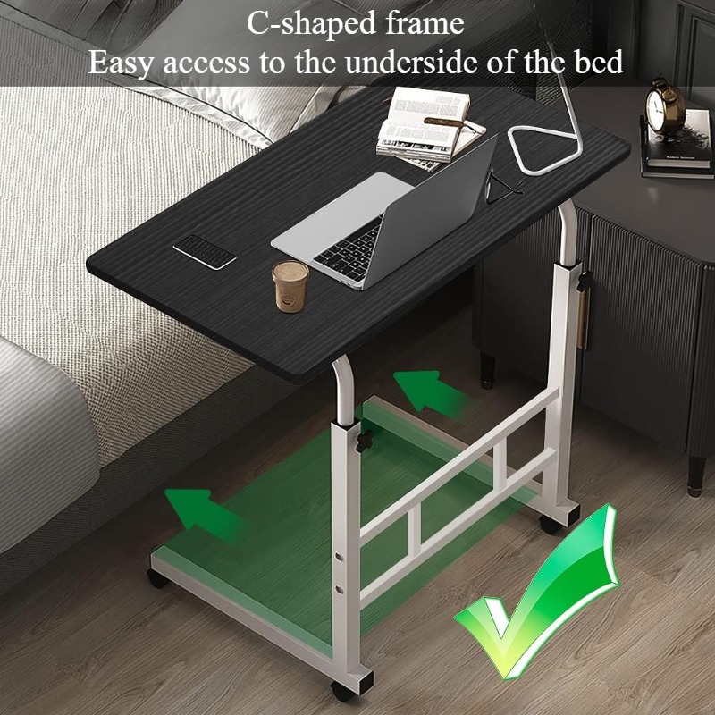 ユニバーサルホイール付きベッドサイドデスク,特大テーブル,高 - Desk Setup Maker のレビューと価格