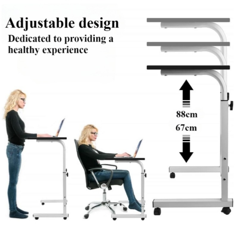 ユニバーサルホイール付きベッドサイドデスク,特大テーブル,高 - Desk Setup Maker のレビューと価格