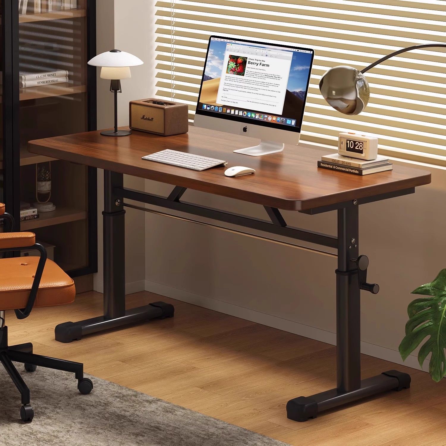 モダンなシンプルな高さ調節可能なコンピューターデスク、人間工 - Desk Setup Maker のレビューと価格