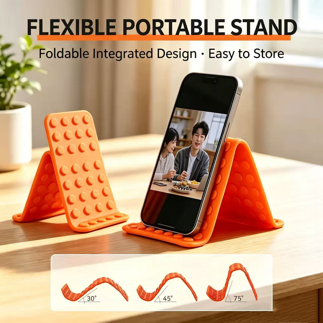 携帯用ユニバーサル携帯電話スタンド、角度調整可能なシリコン製 - Desk Setup Stand のレビューと価格