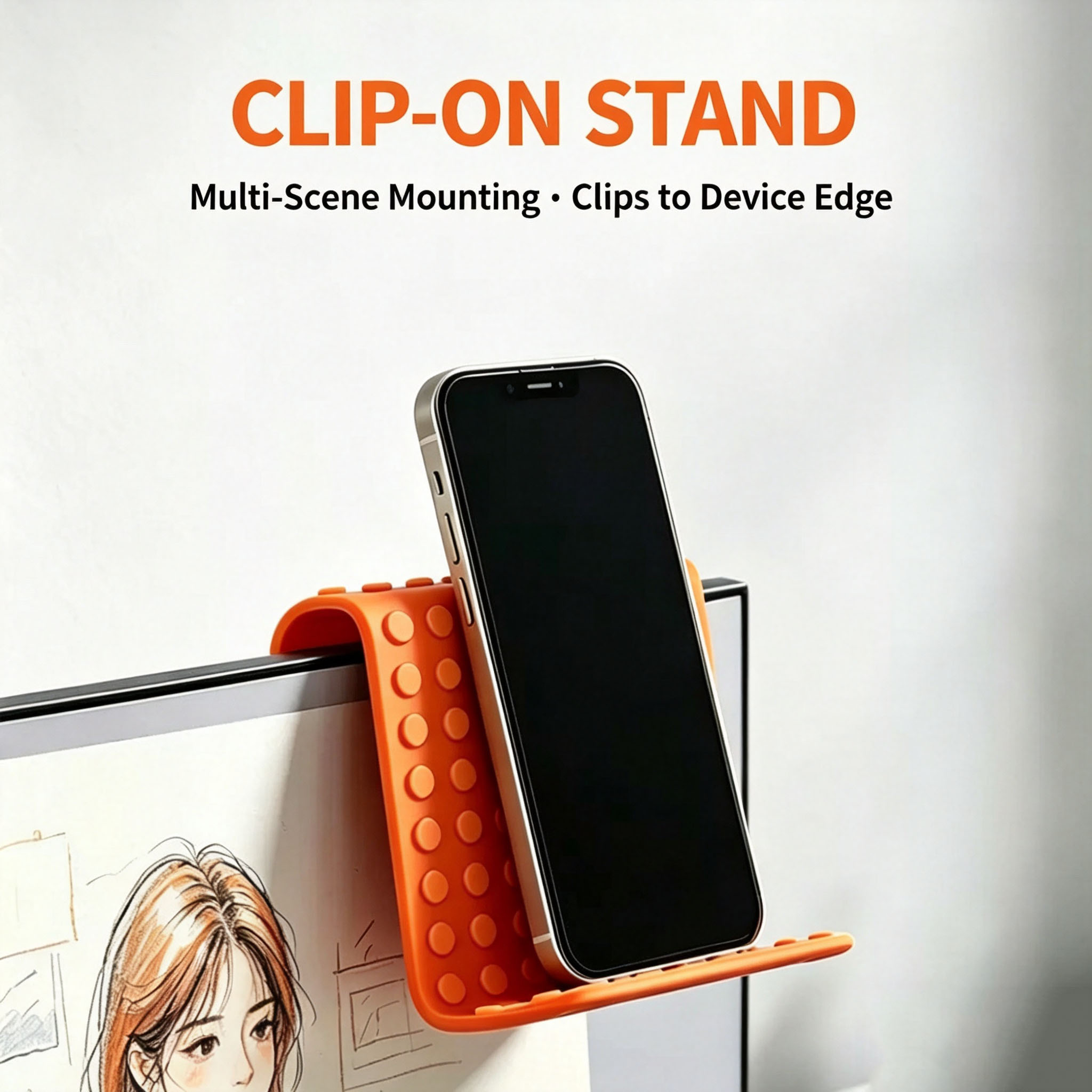 携帯用ユニバーサル携帯電話スタンド、角度調整可能なシリコン製 - Desk Setup Stand のレビューと価格