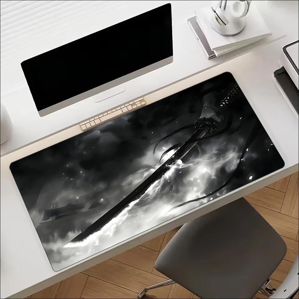 デスクマット 日本の侍の刀柄プリント ステッチエッジ 滑り止 - Desk Setup For Work のレビューと価格
