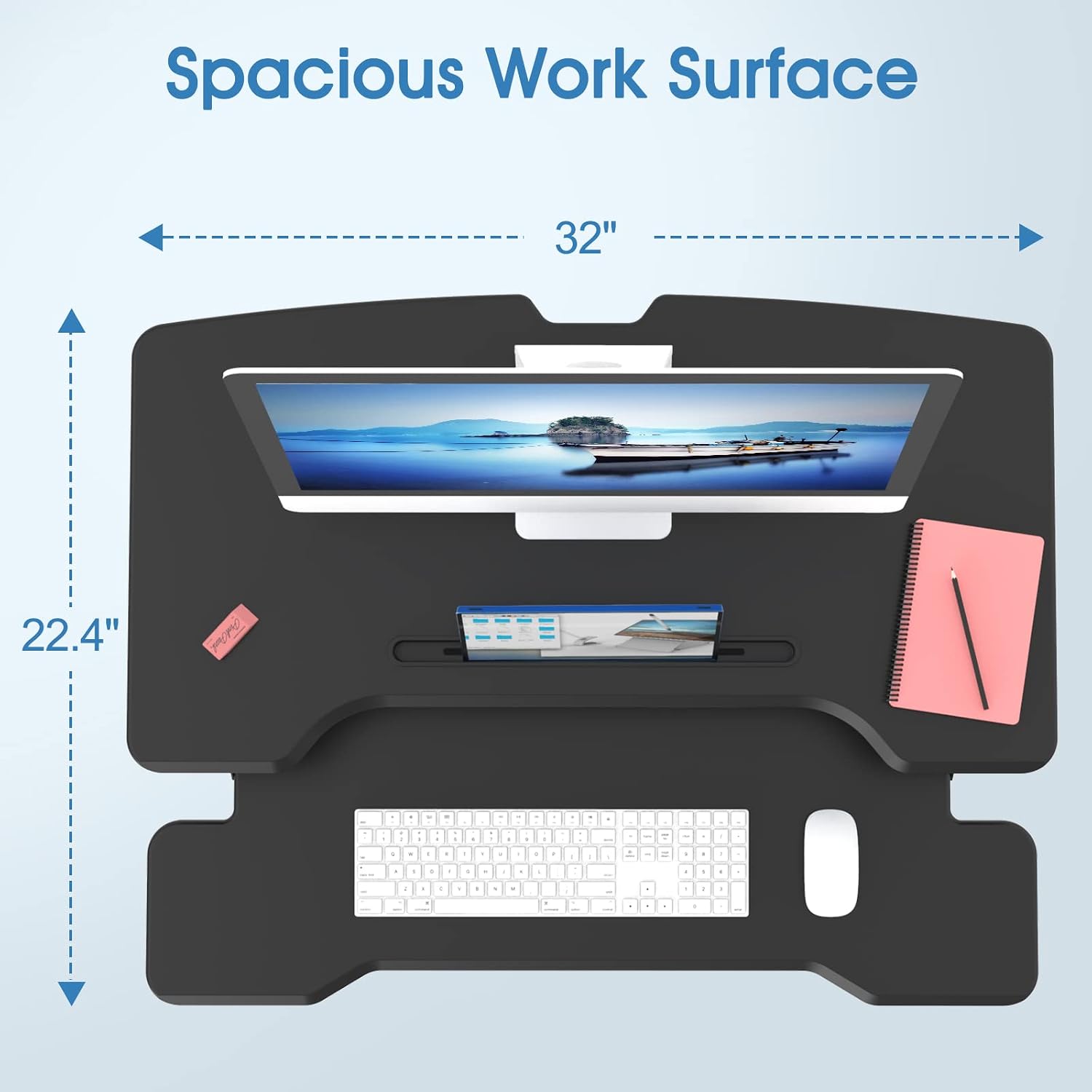 スタンディングデスクコンバーター、高さ調整可能なシットトゥス - Desk Setup Dual Monitor のレビューと価格