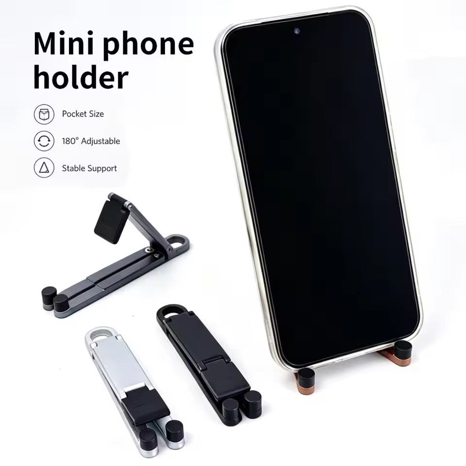 ミニキーチェーン折りたたみ式携帯電話背面クリップスタンド、ポ - Desk Setup Stand のレビューと価格