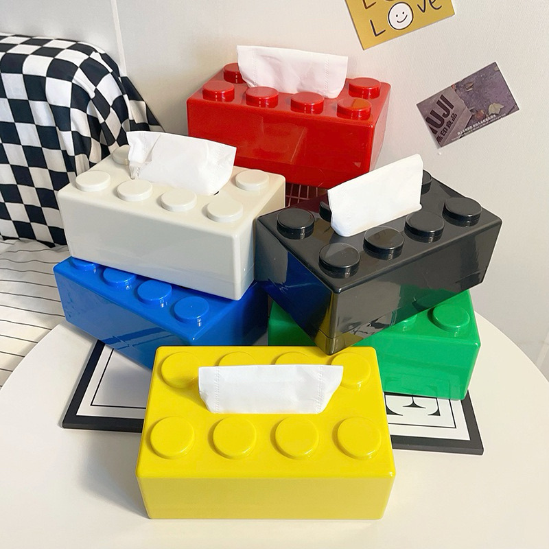 積み木型ティッシュボックス多機能プラスチック収納ボックス家庭 - Desk Setup Developer のレビューと価格