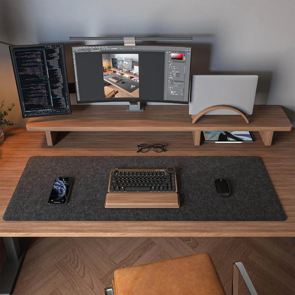 フェルトデスクマット コンピューターマット デスク用(31. - Desk Setup Ergonomic のレビューと価格