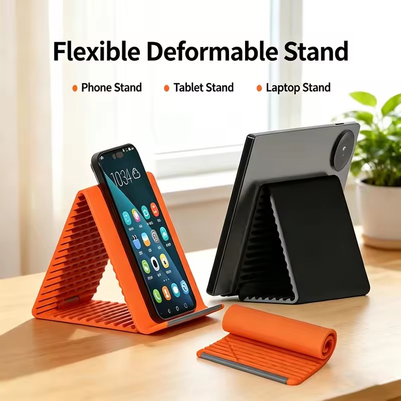 携帯用シリコン製携帯電話ホルダー、自由に曲げられるフレキシブ - Desk Setup Stand のレビューと価格