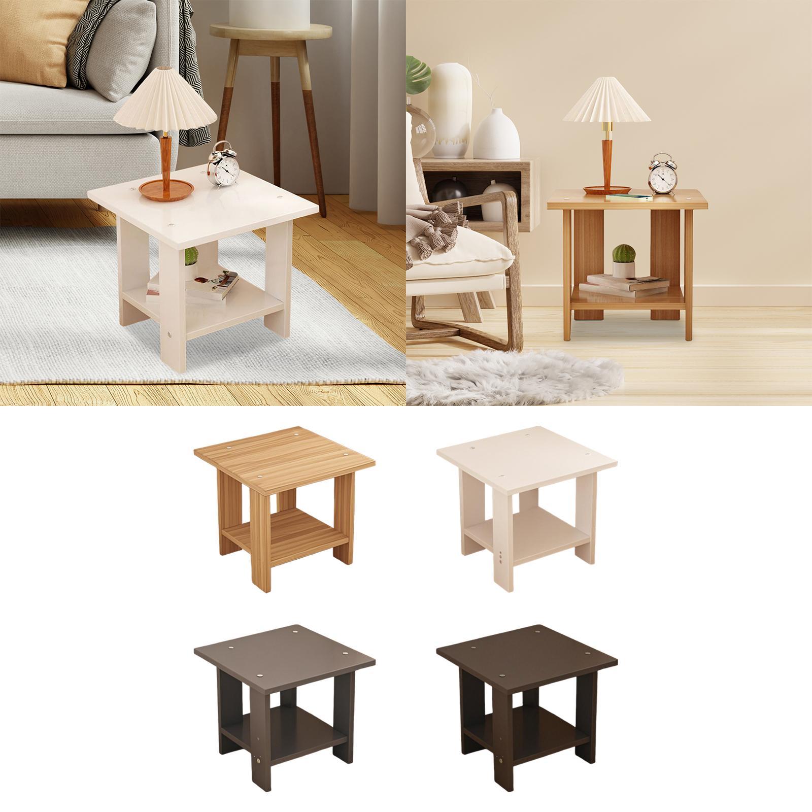 木製二層サイドテーブル多機能頑丈モダン軽量ランプ電話用ラップ - Desk Setup Maker のレビューと価格