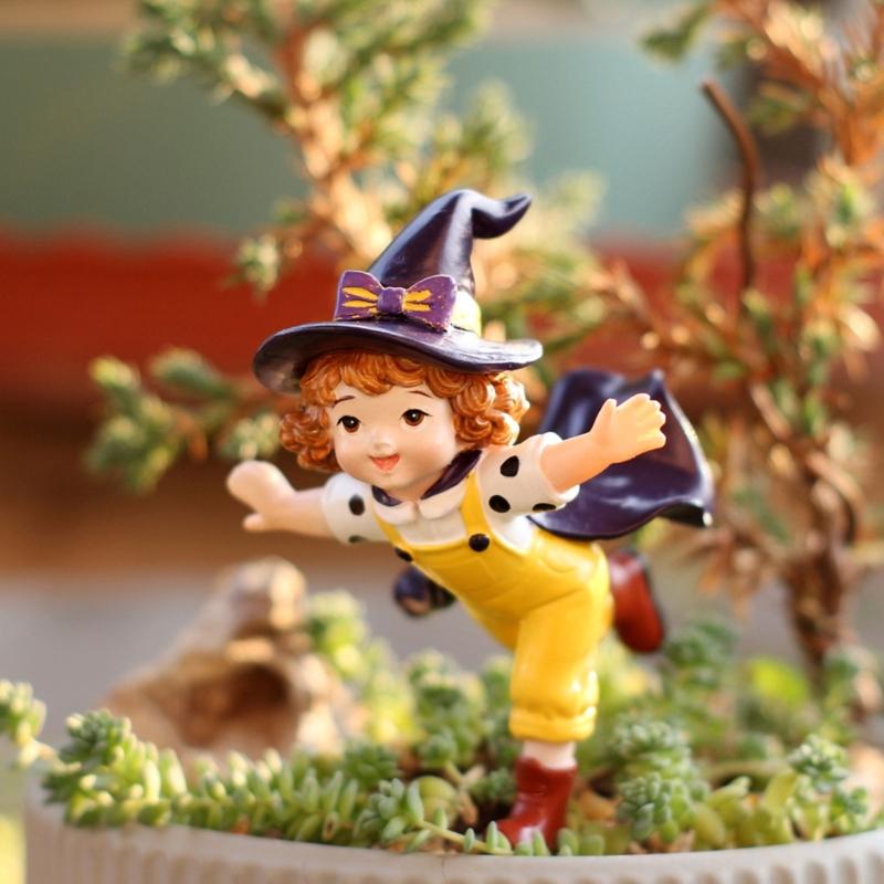 魔女キャラクター植木鉢フィギュア樹脂ディスプレイピースとんが - Plant Pot Small Desk のレビューと価格