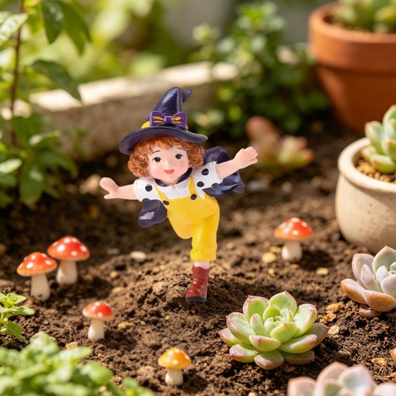 魔女キャラクター植木鉢フィギュア樹脂ディスプレイピースとんが - Plant Pot Small Desk のレビューと価格