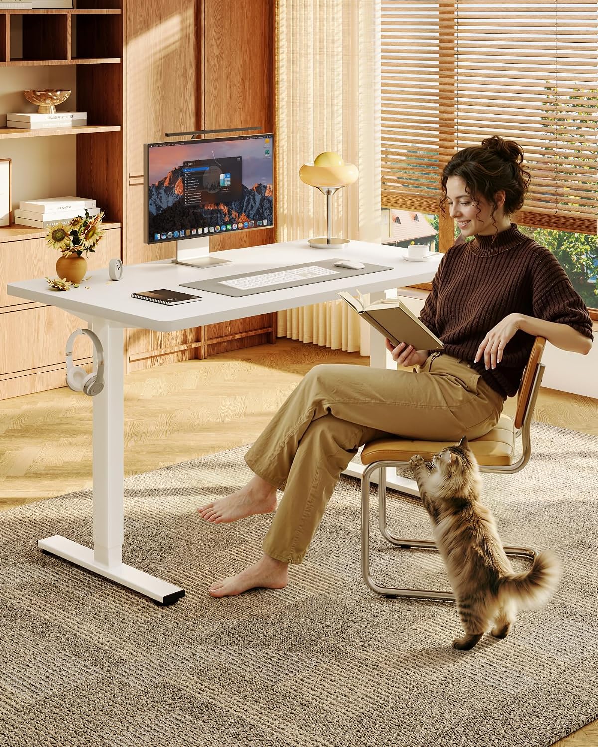 スタンディングデスク 48インチ 24インチ ワンピース ホ - Desk Setup Dual Monitor のレビューと価格