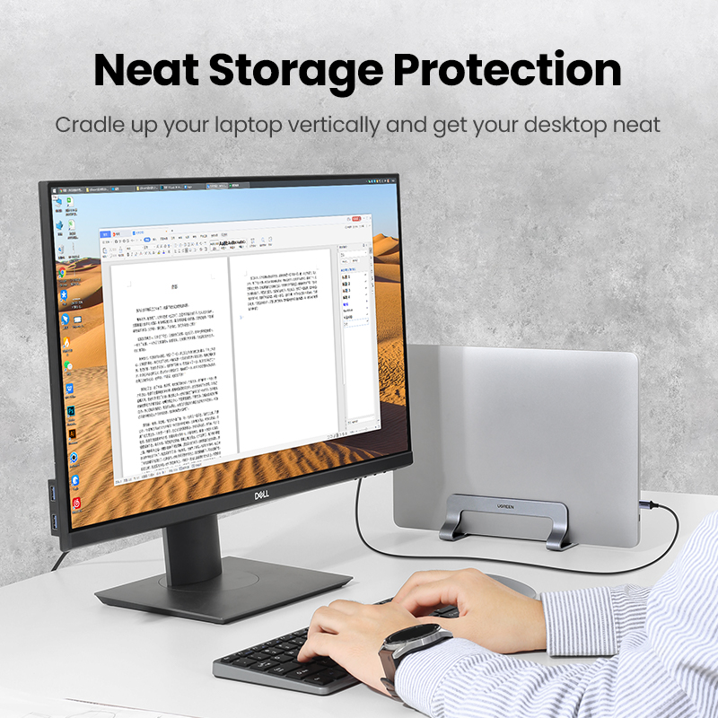 Ugreen-MacBook Air pro用の垂直ノートブ - Desk Setup Accessories Aesthetic のレビューと価格