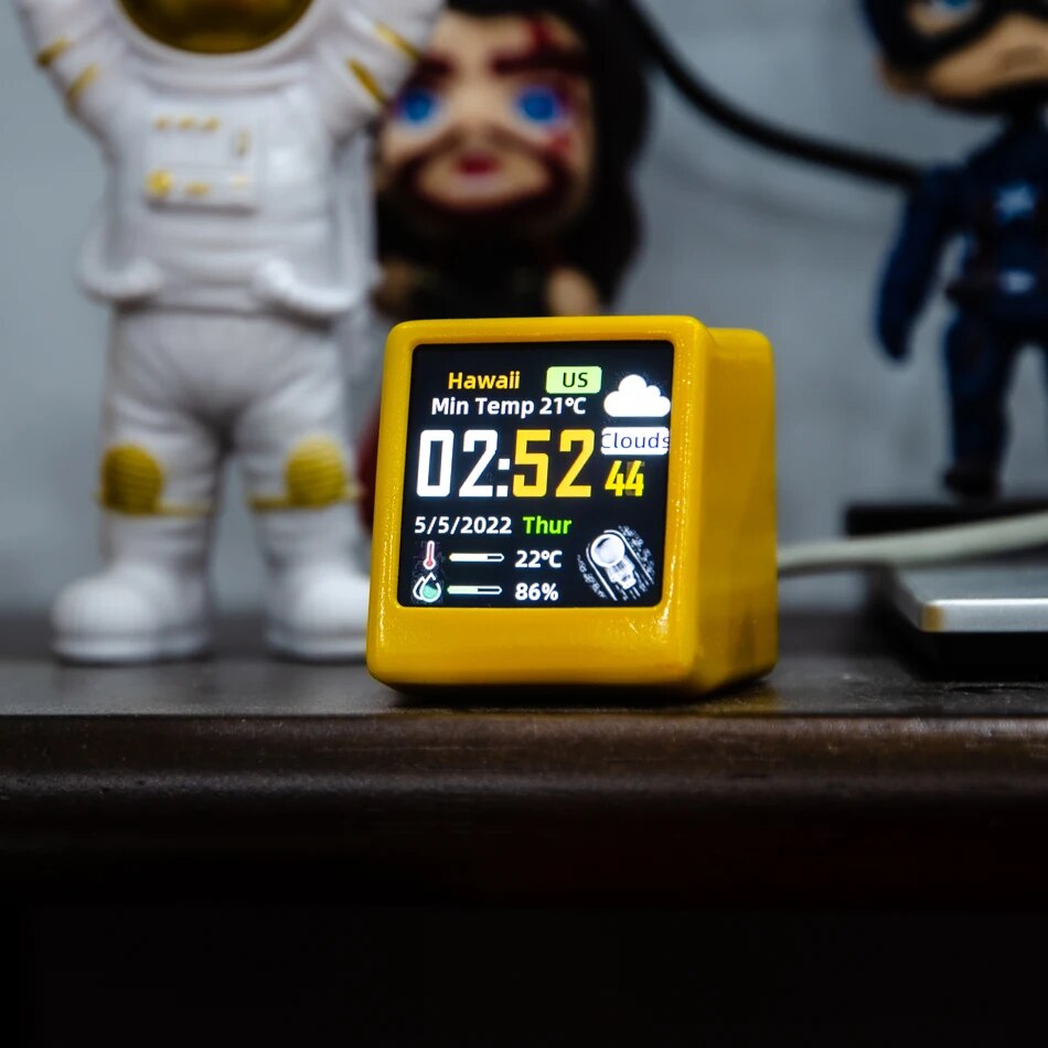 スーパークールなミニ WiFi デスクトップ天気デジタル時計 - Desk Setup Accessories Aesthetic のレビューと価格