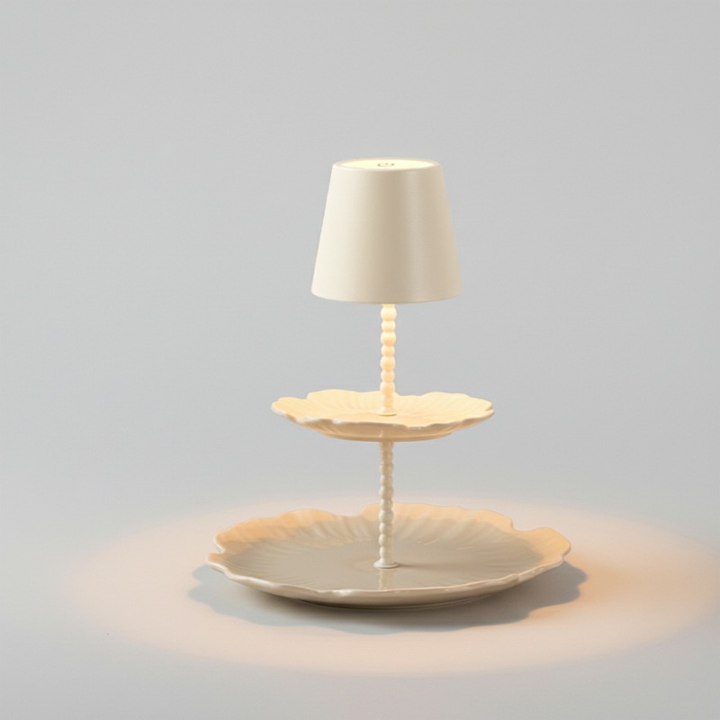 ラットパネルテーブルランプ クリームホワイト セラミックエナ - Desk Setup Modern のレビューと価格