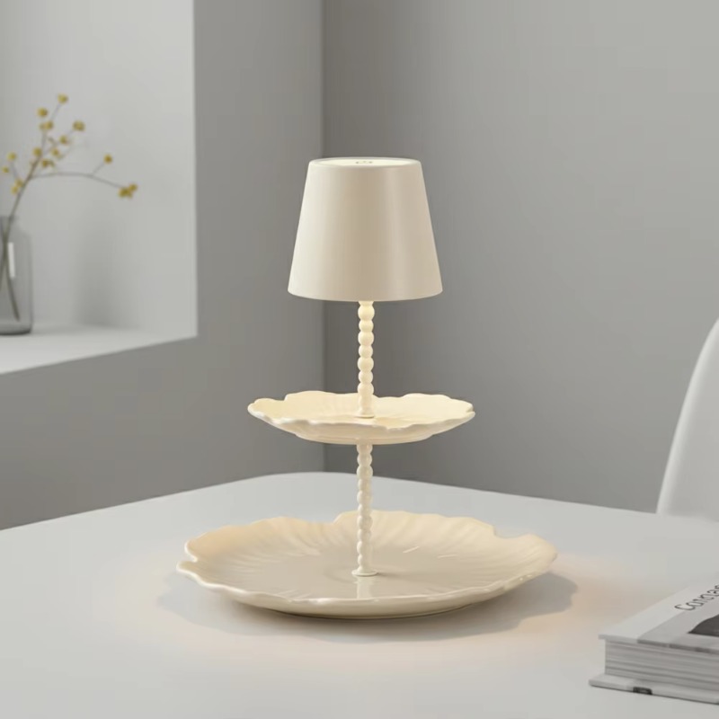ラットパネルテーブルランプ クリームホワイト セラミックエナ - Desk Setup Modern のレビューと価格