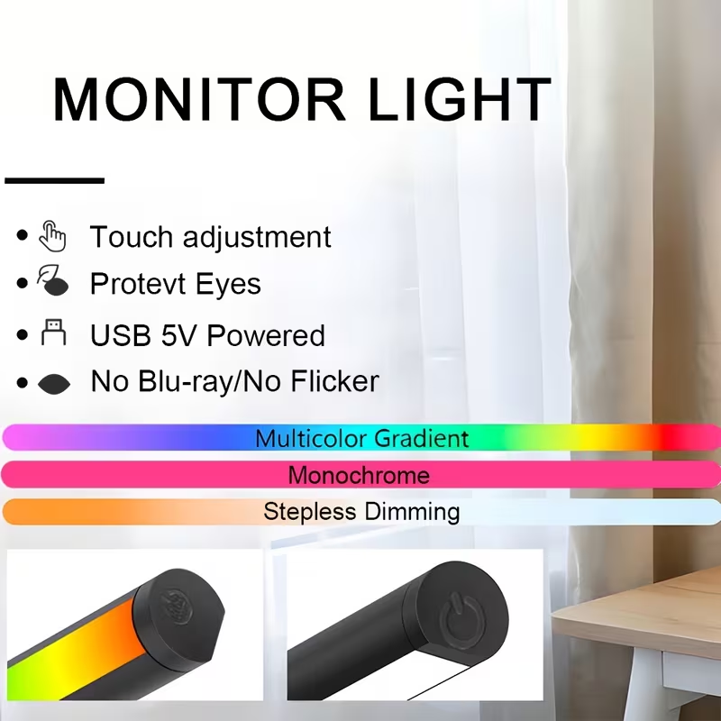 コンピューターモニタースクリーンライトバー LED デスクラ - Desk Setup Modern のレビューと価格
