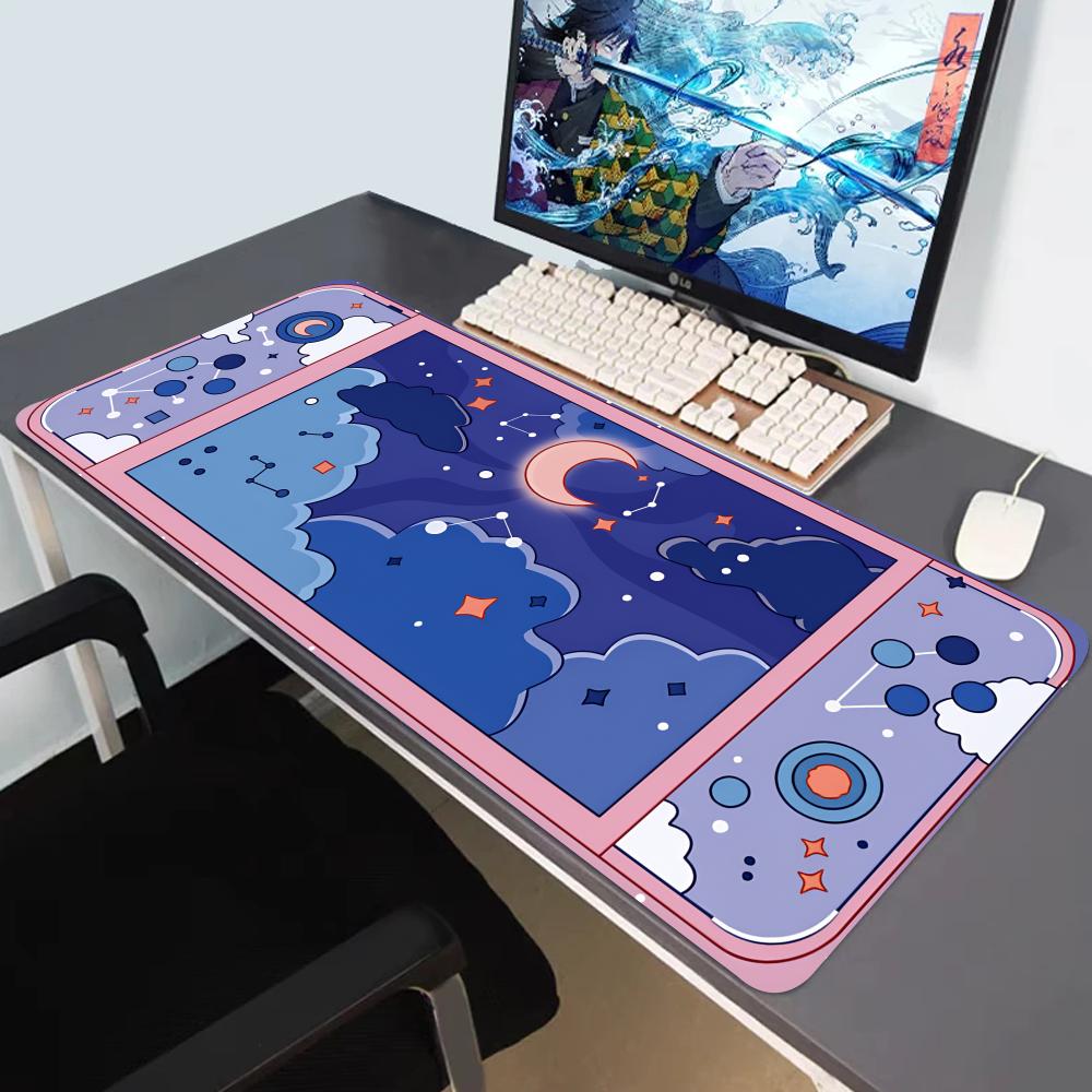 HYBXAXC 月と星の大型デスクマット かわいい美的マウス - Desk Setup Accessories Aesthetic のレビューと価格