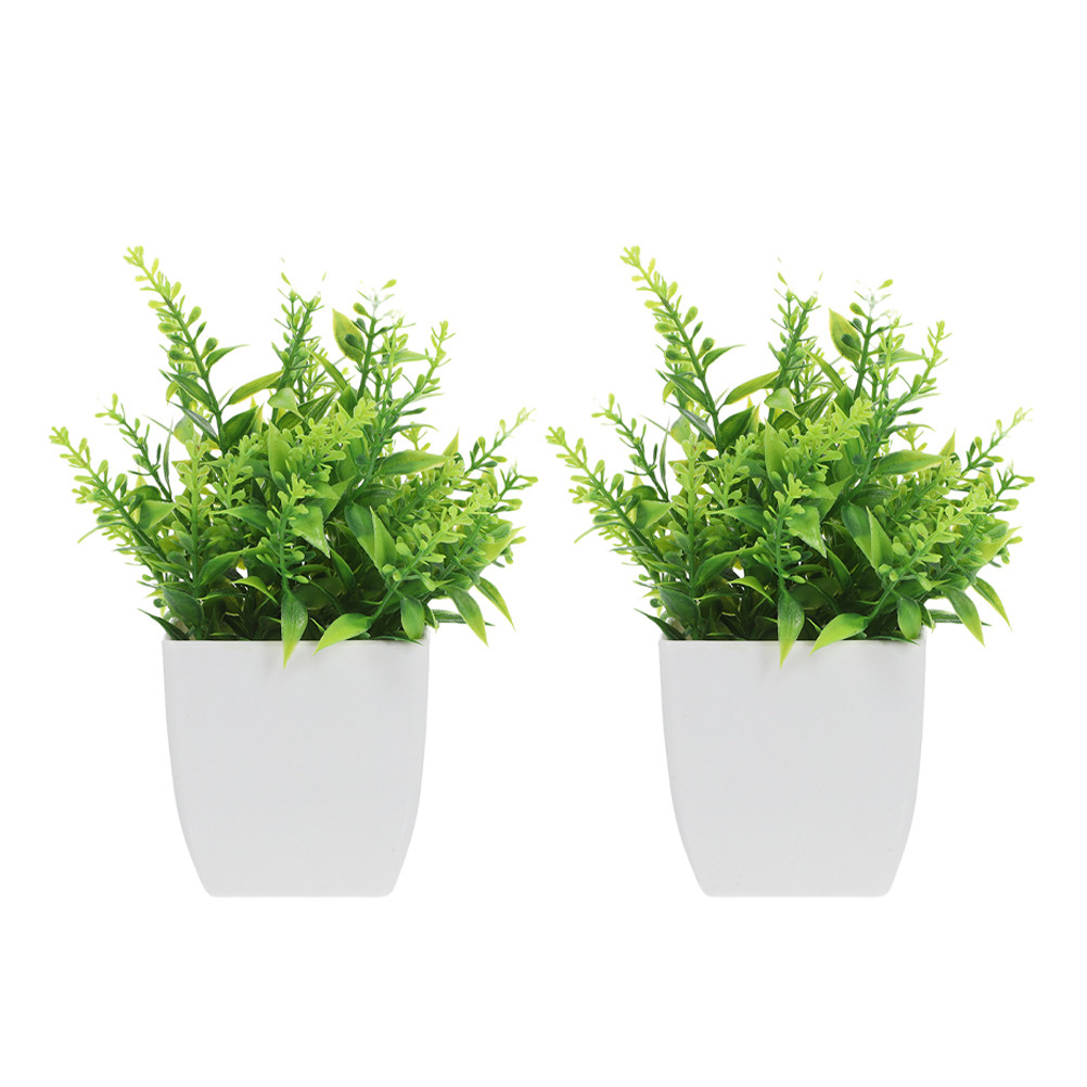 2個入り 人工盆栽 植物 リアルな造花 屋内用 小さな鉢植え - Plant Pot Small Desk のレビューと価格