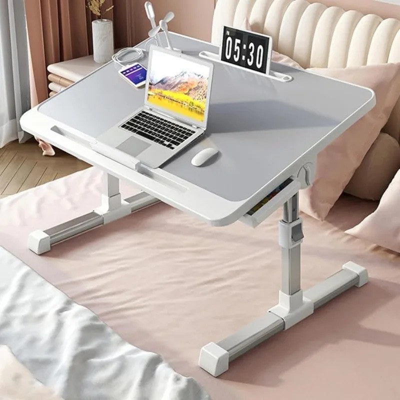 ノートパソコン用ベッドトレイテーブル、高さ調節可能、ポータブ - Desk Setup Maker のレビューと価格