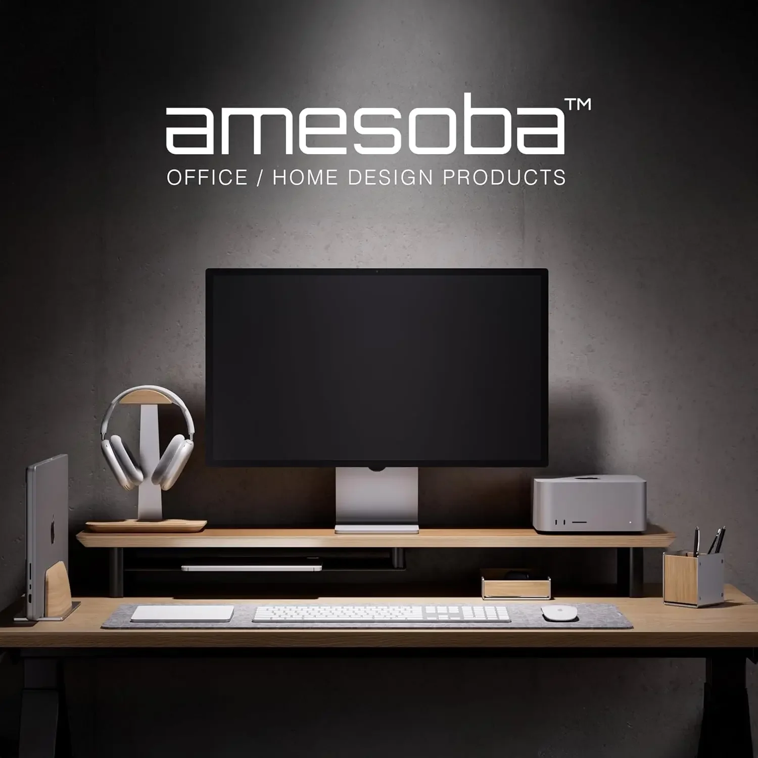 ホワイトオーク製二段式人間工学に基づいたデスクセットアップ  - Desk Setup Dual Monitor のレビューと価格