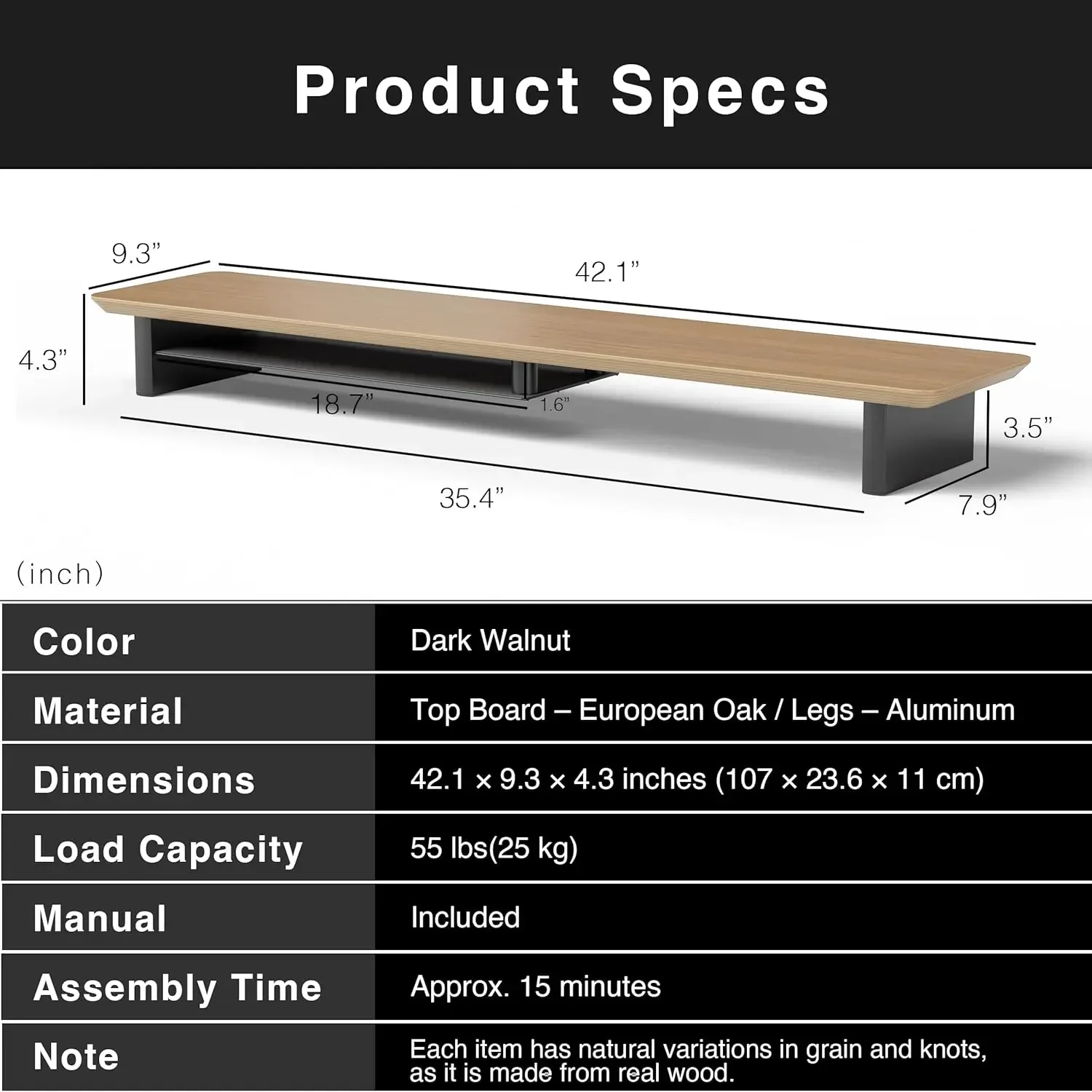 ホワイトオーク製二段式人間工学に基づいたデスクセットアップ  - Desk Setup Dual Monitor のレビューと価格