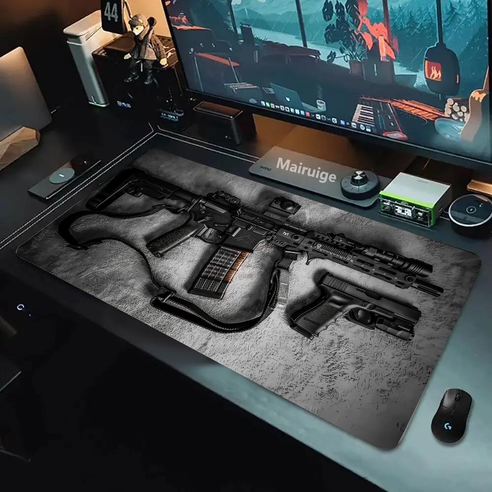 ガンパターンマウスパッド 大型コンピューターオフィスゲームテ - Desk Setup Accessories Aesthetic のレビューと価格