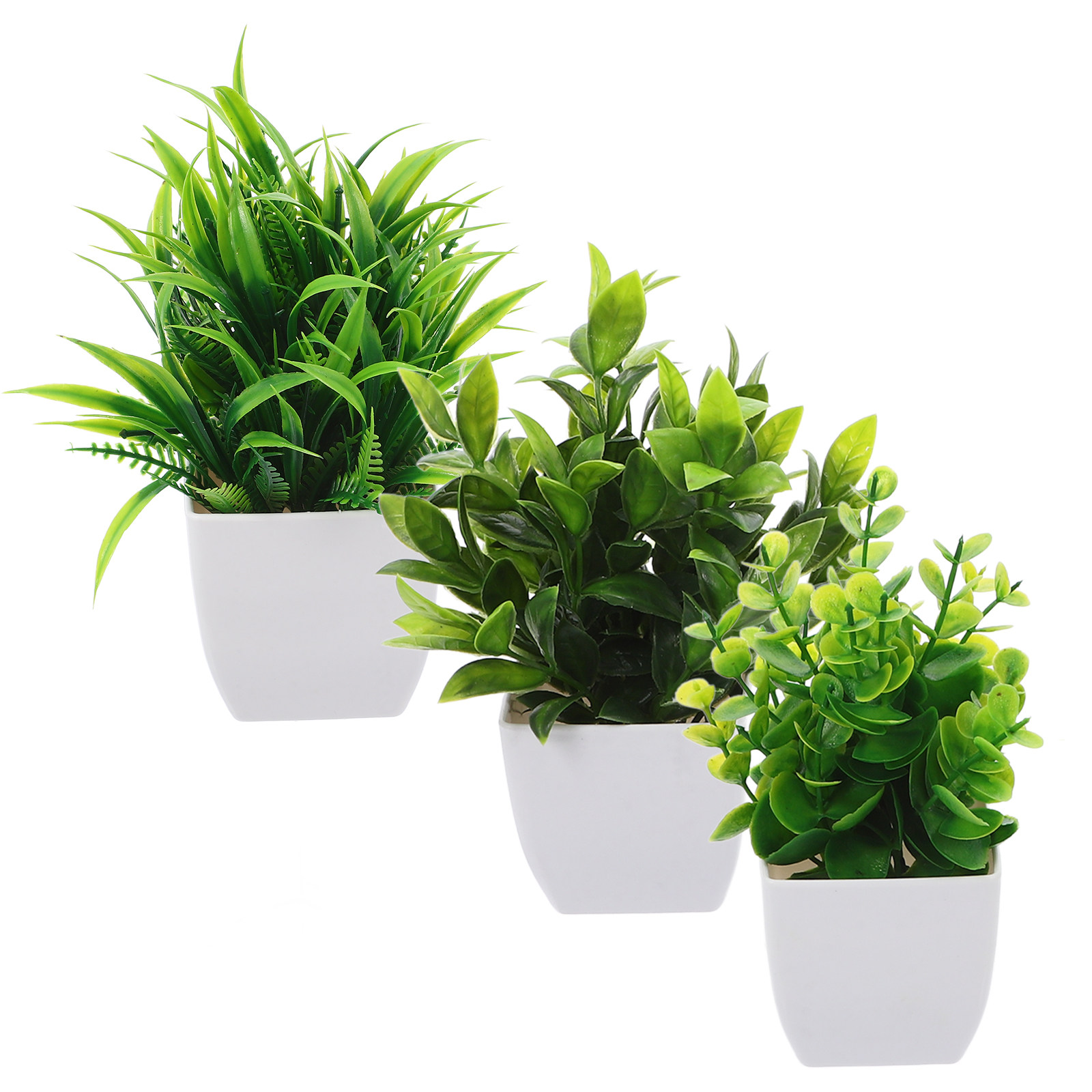 3個入り ミニ造花鉢植え。小さくて可愛らしい造花で、ご自宅や - Plant Pot Small Desk のレビューと価格
