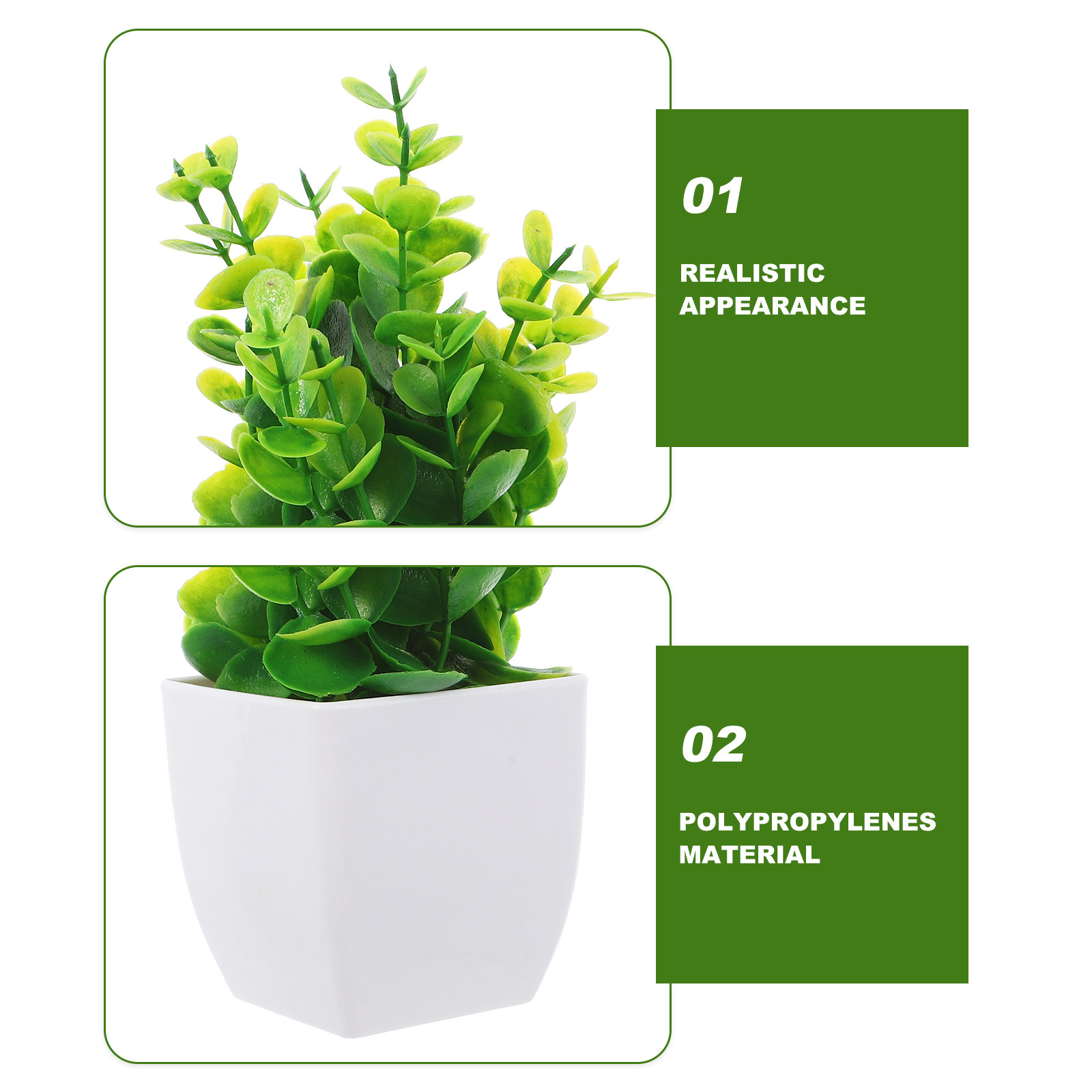 3個入り ミニ造花鉢植え。小さくて可愛らしい造花で、ご自宅や - Plant Pot Small Desk のレビューと価格