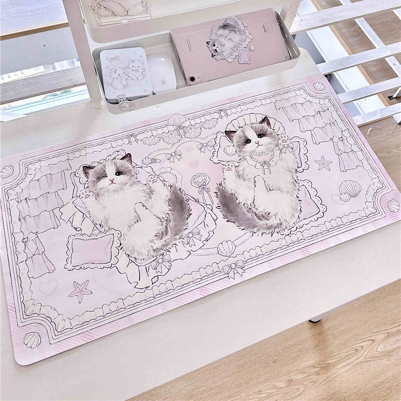 ラグドール猫シリーズの革製テーブルマット、大きなマウスパッド - Desk Pad Leather Large のレビューと価格