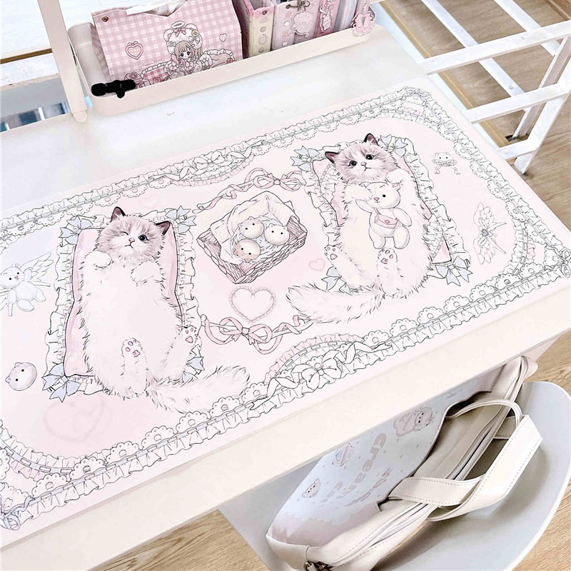 ラグドール猫シリーズの革製テーブルマット、大きなマウスパッド - Desk Pad Leather Large のレビューと価格