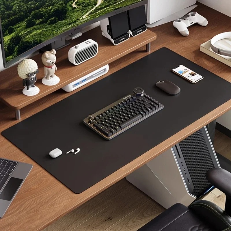 ピンクの無地レザーデスクパッド、マウスプロテクター、大小のマ - Desk Pad Leather Large のレビューと価格